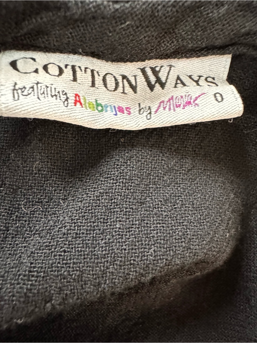Cottonways Dress Alebrijes Maria Size Small Black Cotton Gauze Blue Floral Art - Picture 9 of 10